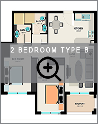 Green Diamond 2 bedroom type b floor plan