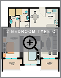 2 Bedroom ttpe c floor plan